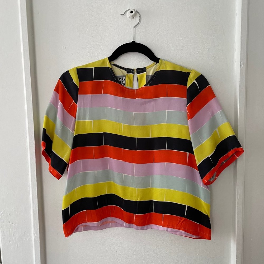 Dusen Dusen Striped Short Sleeve Blouse